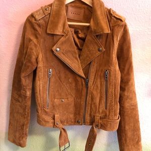 BLANKNYC Genuine Suede Cropped Moto Jacket